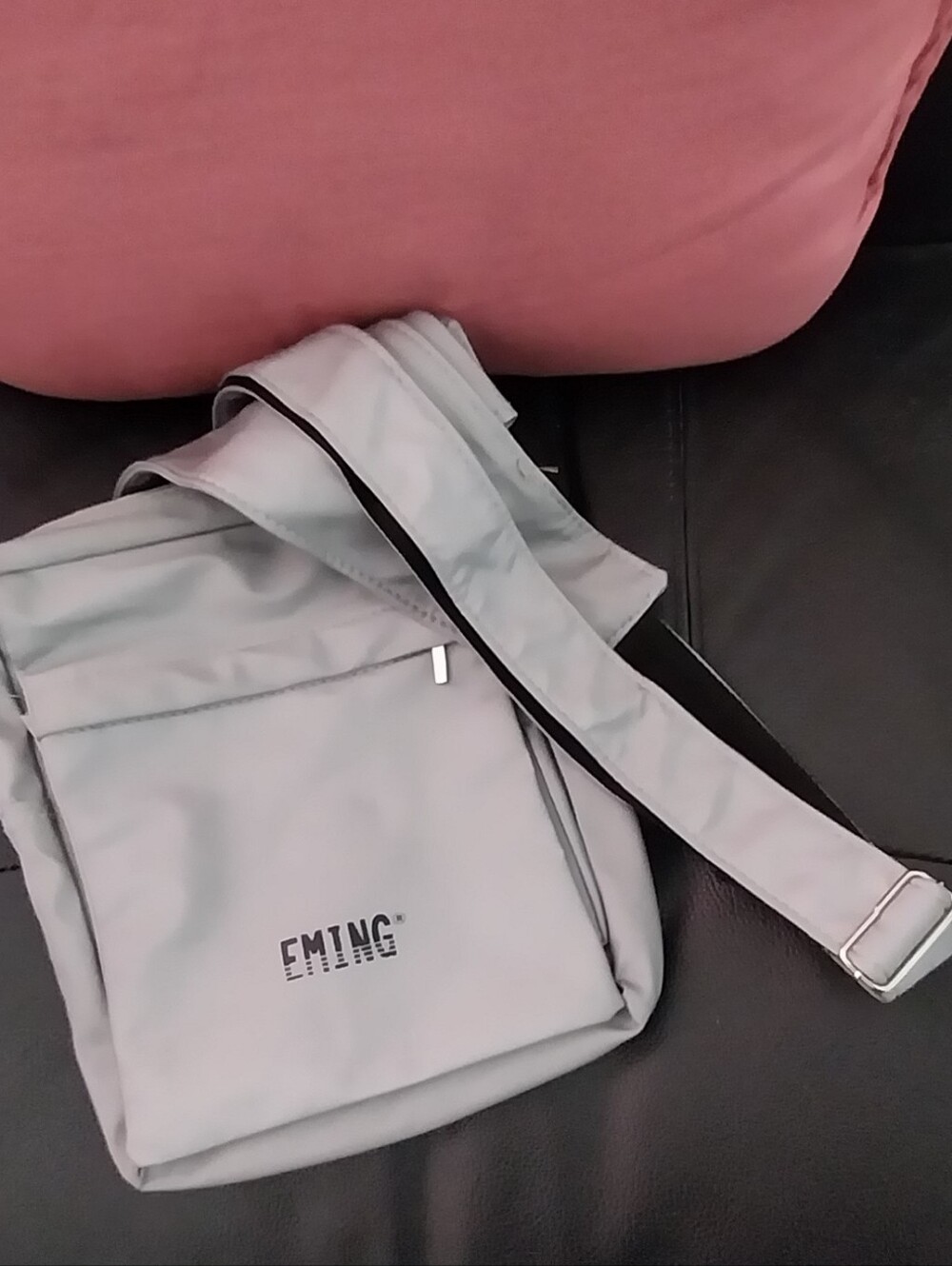 Light Gray Minimalist Messenger Crossbody